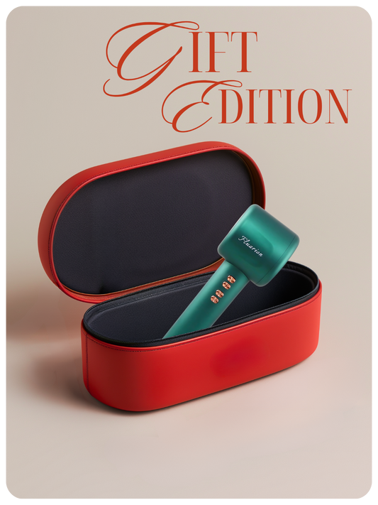 Naujos kartos neigiamų jonų džiovintuvas prabangioje odinėje dovanų dėžutėje.